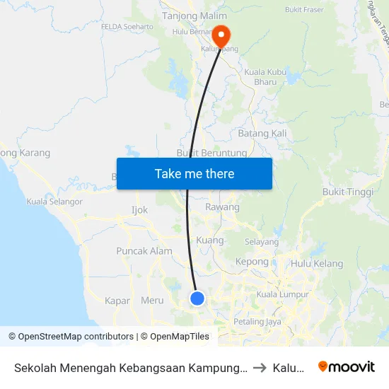 Sekolah Menengah Kebangsaan Kampung Melayu Subang (Sa666) to Kalumpang map
