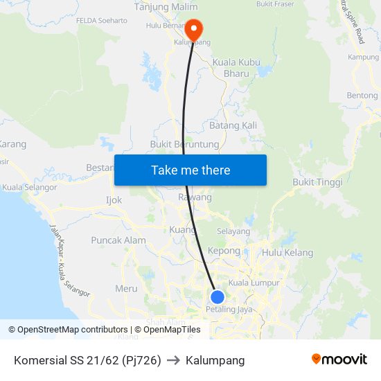 Komersial SS 21/62 (Pj726) to Kalumpang map