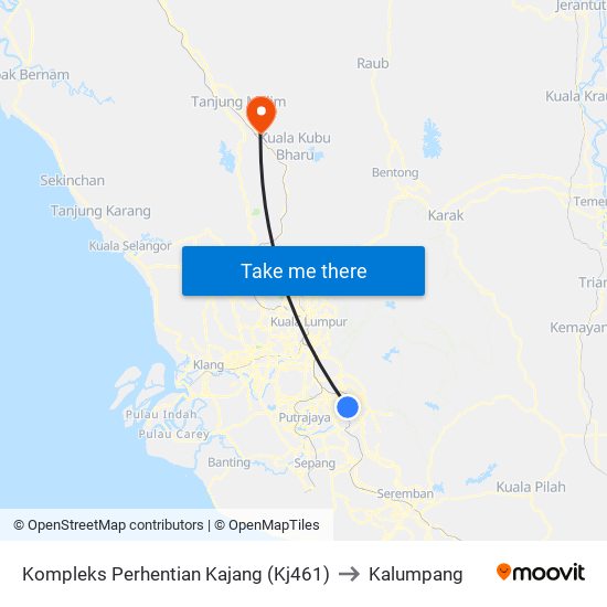 Kompleks Perhentian Kajang (Kj461) to Kalumpang map