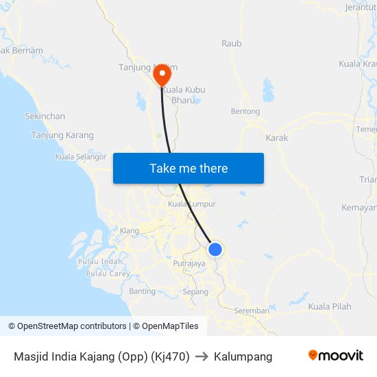 Masjid India Kajang (Opp) (Kj470) to Kalumpang map