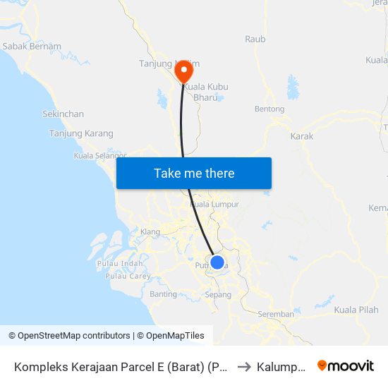 Kompleks Kerajaan Parcel E (Barat) (Ppj187) to Kalumpang map