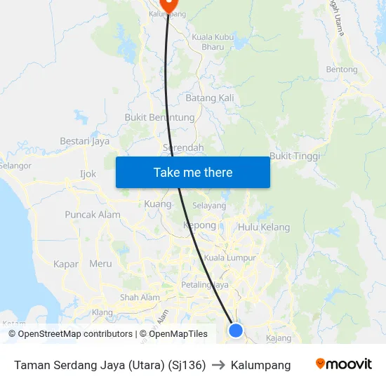 Taman Serdang Jaya (Utara) (Sj136) to Kalumpang map