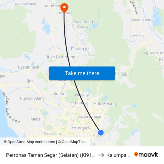 Petronas Taman Segar (Selatan) (Kl916) to Kalumpang map
