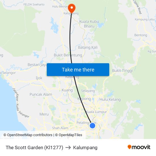 The Scott Garden (Kl1277) to Kalumpang map