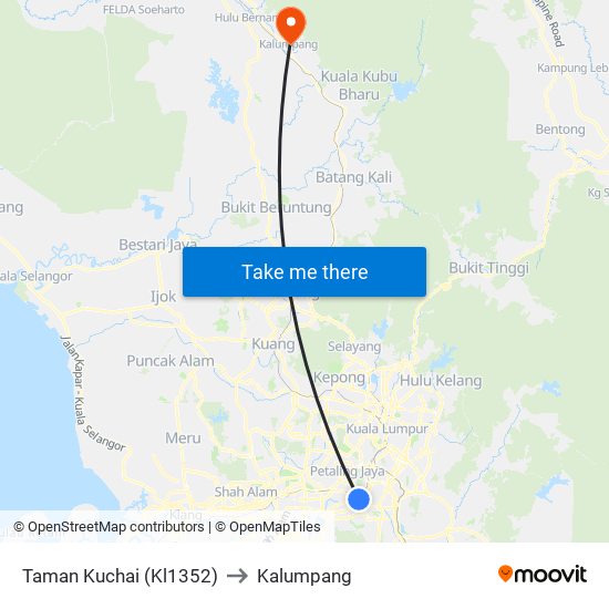 Taman Kuchai (Kl1352) to Kalumpang map