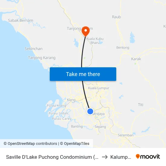 Saville D'Lake Puchong Condominium (Sp330) to Kalumpang map