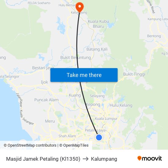 Masjid Jamek Petaling (Kl1350) to Kalumpang map