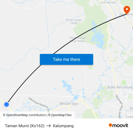 Taman Murni (Ks162) to Kalumpang map