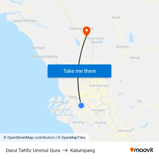 Darul Tahfiz Ummul Qura to Kalumpang map