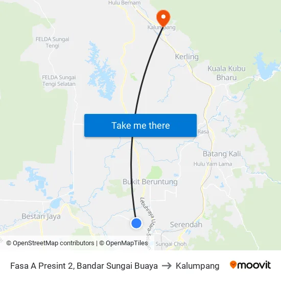 Fasa A Presint 2, Bandar Sungai Buaya to Kalumpang map