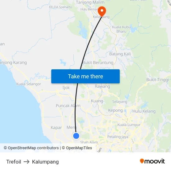 Trefoil to Kalumpang map
