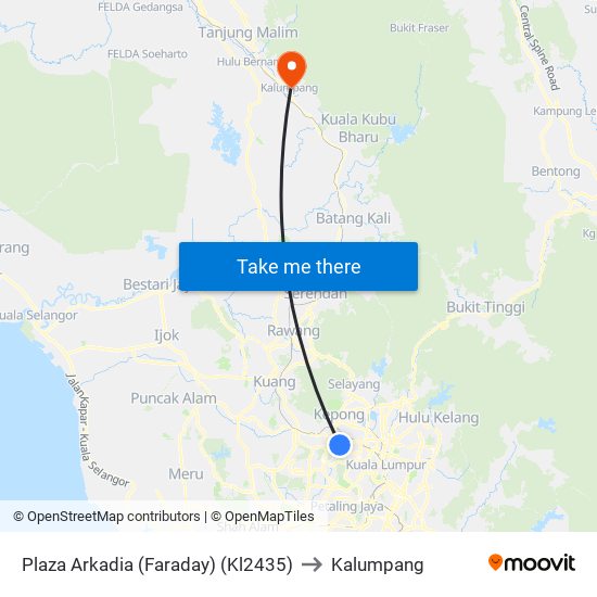 Plaza Arkadia (Faraday) (Kl2435) to Kalumpang map