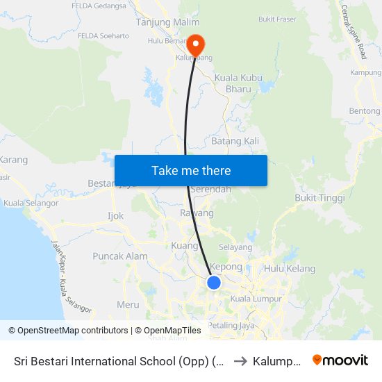Sri Bestari International School (Opp) (Pj861) to Kalumpang map