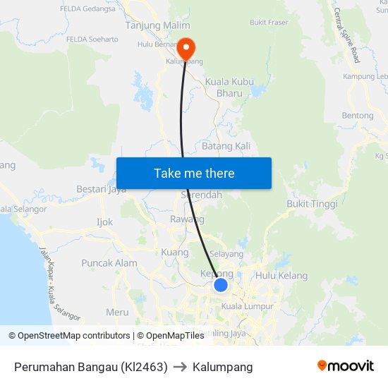 Perumahan Bangau (Kl2463) to Kalumpang map