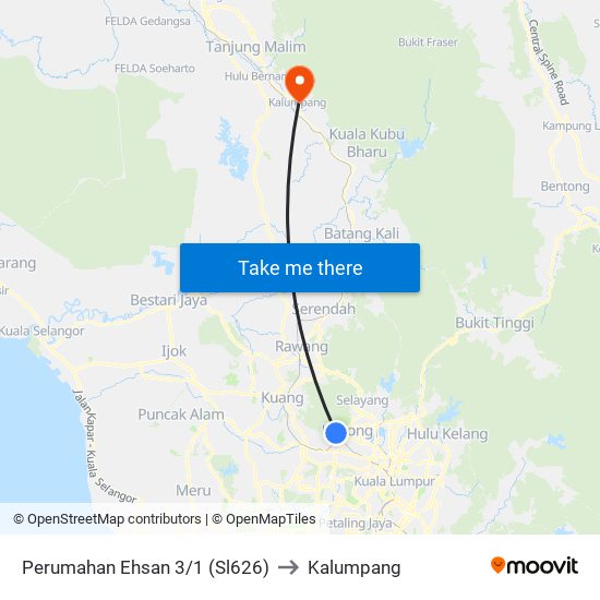 Perumahan Ehsan 3/1 (Sl626) to Kalumpang map