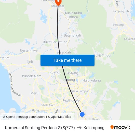 Komersial Serdang Perdana 2 (Sj777) to Kalumpang map