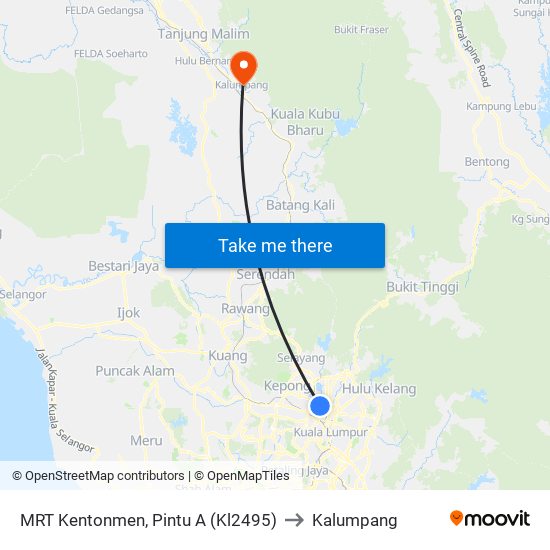 MRT Kentonmen, Pintu A (Kl2495) to Kalumpang map