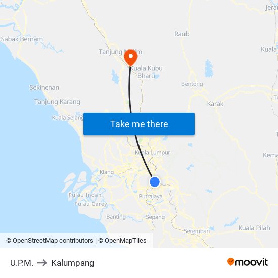 U.P.M. to Kalumpang map