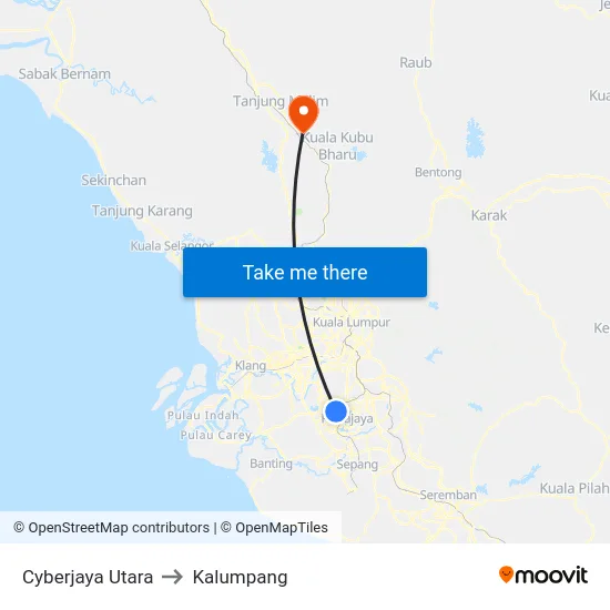 Cyberjaya Utara to Kalumpang map
