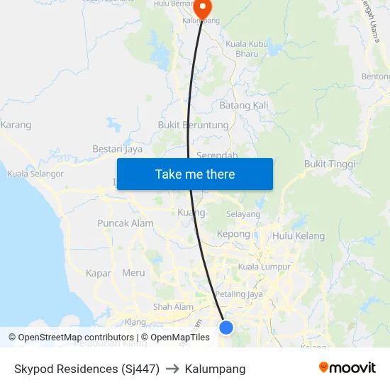 Skypod Residences (Sj447) to Kalumpang map