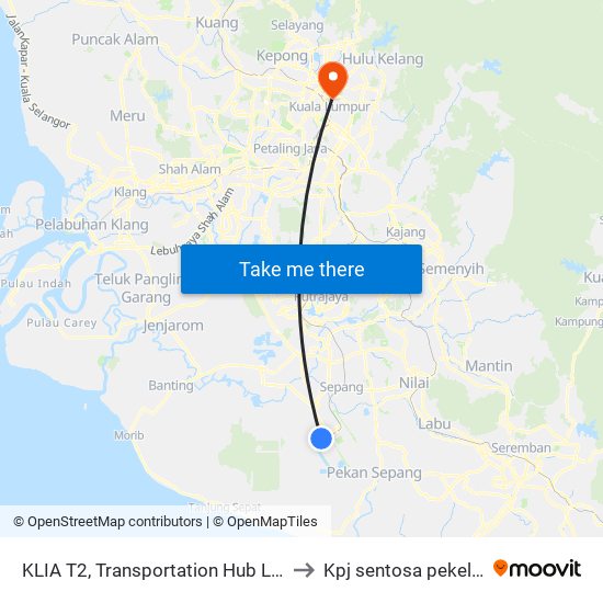 KLIA T2, Transportation Hub Level 1 to Kpj sentosa pekeliling map