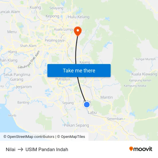 Nilai to USIM Pandan Indah map