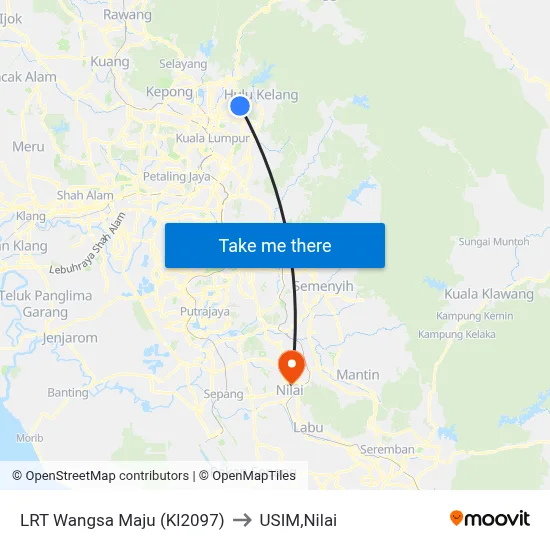 LRT Wangsa Maju (Kl2097) to USIM,Nilai map