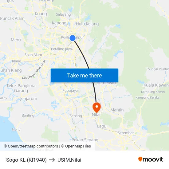 Sogo KL (Kl1940) to USIM,Nilai map