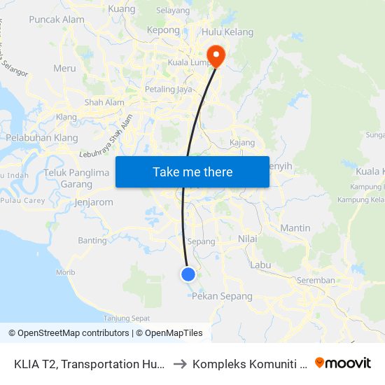 KLIA T2, Transportation Hub Level 1 to Kompleks Komuniti Wanita map