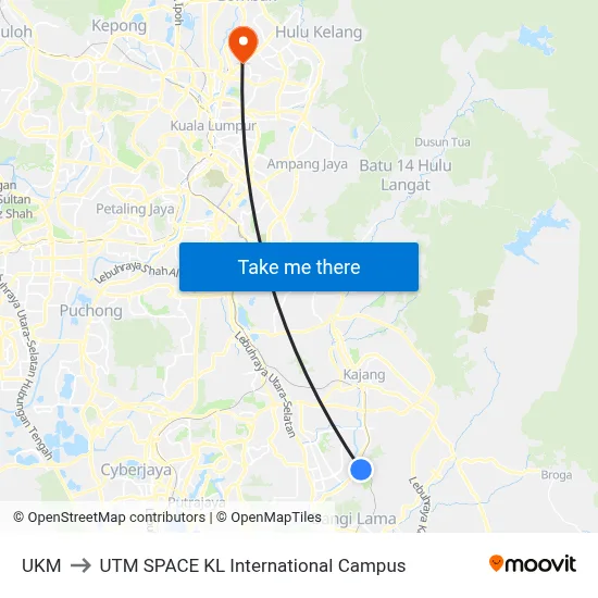 UKM to UTM SPACE KL International Campus map