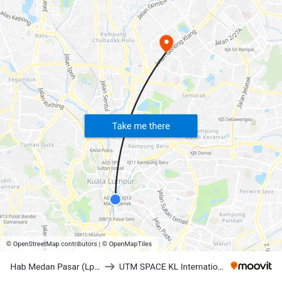 Hab Medan Pasar (Lpb) (Kl115) to UTM SPACE KL International Campus map