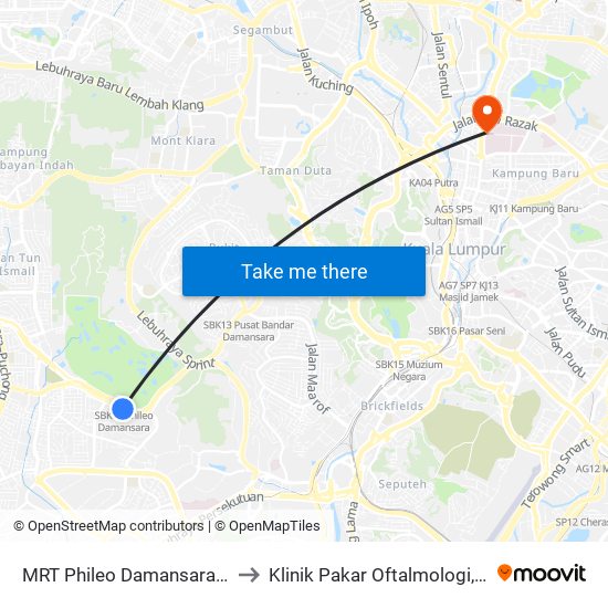 MRT Phileo Damansara, Pintu A (Pj823) to Klinik Pakar Oftalmologi, Kompleks Pakar map