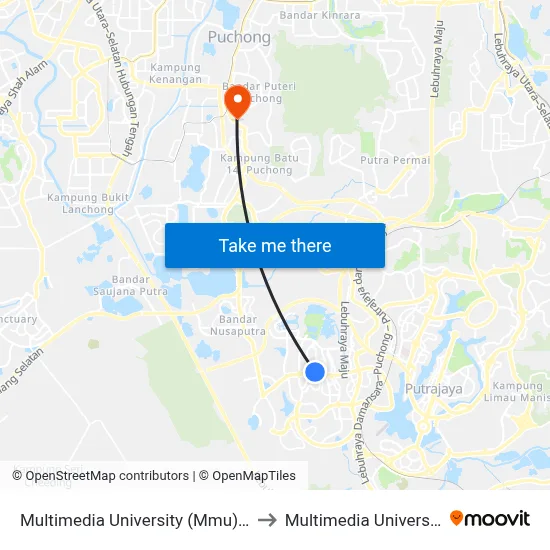 Multimedia University (Mmu), Entrance B (Opp) (Sp340) to Multimedia University MMU Cyberjaya map