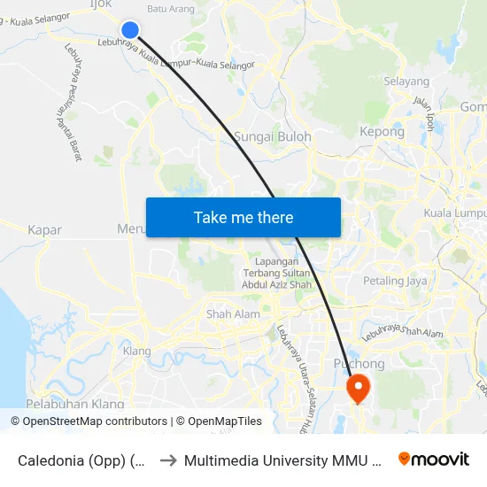 Caledonia (Opp) (Ks308) to Multimedia University MMU Cyberjaya map