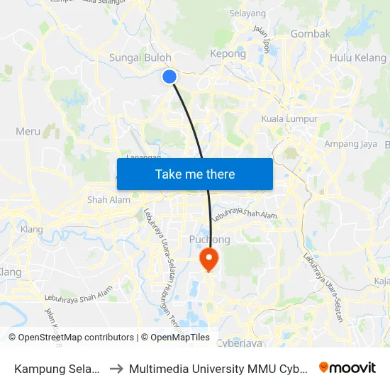 Kampung Selamat to Multimedia University MMU Cyberjaya map