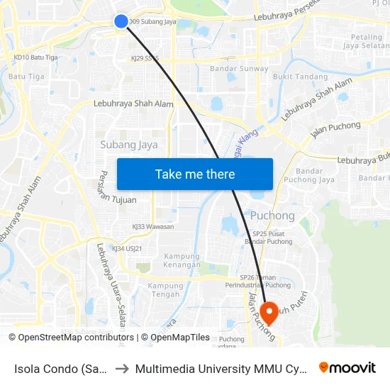 Isola Condo (Sa918) to Multimedia University MMU Cyberjaya map