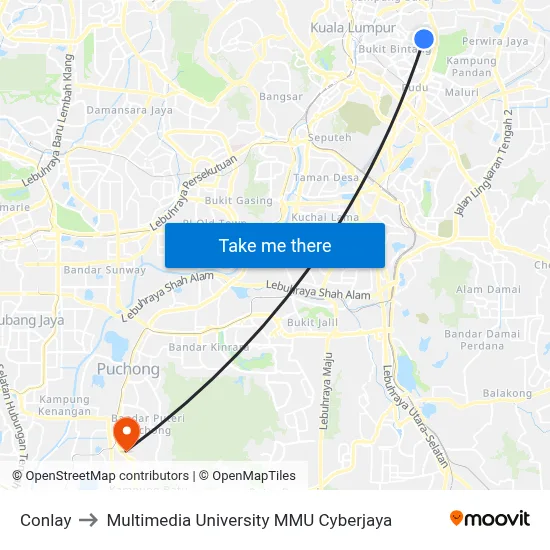Conlay to Multimedia University MMU Cyberjaya map