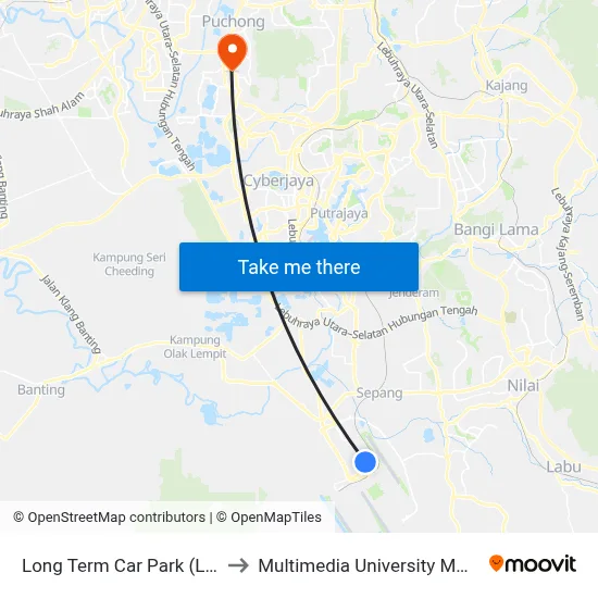Long Term Car Park (Ltcp), Stop 2 to Multimedia University MMU Cyberjaya map