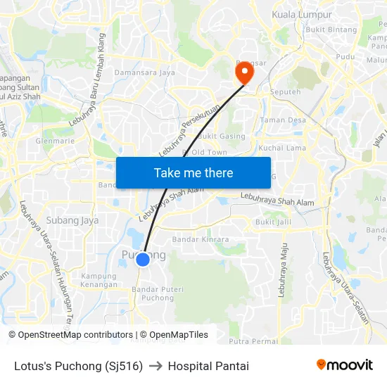 Lotus's Puchong (Sj516) to Hospital Pantai map