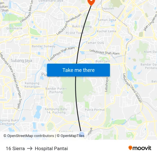 16 Sierra to Hospital Pantai map