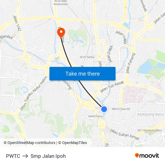 PWTC to Smp Jalan Ipoh map