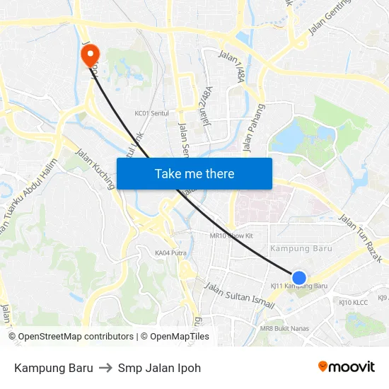 Kampung Baru to Smp Jalan Ipoh map