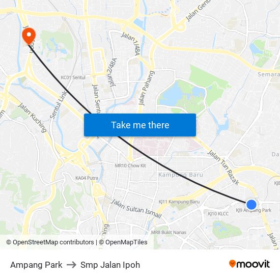 Ampang Park to Smp Jalan Ipoh map