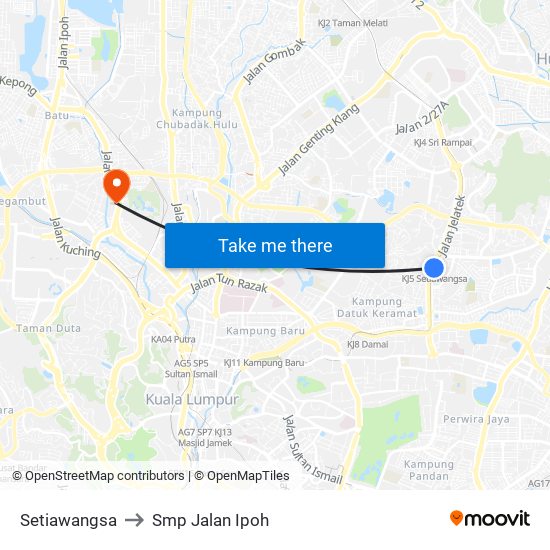 Setiawangsa to Smp Jalan Ipoh map