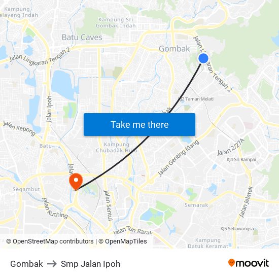 Gombak to Smp Jalan Ipoh map