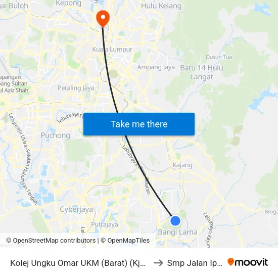 Kolej Ungku Omar UKM (Barat) (Kj228) to Smp Jalan Ipoh map