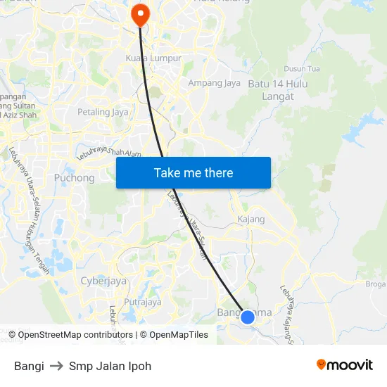 Bangi to Smp Jalan Ipoh map
