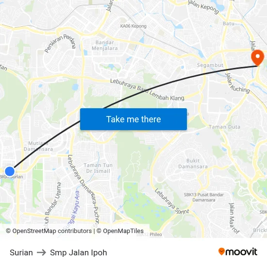 Surian to Smp Jalan Ipoh map