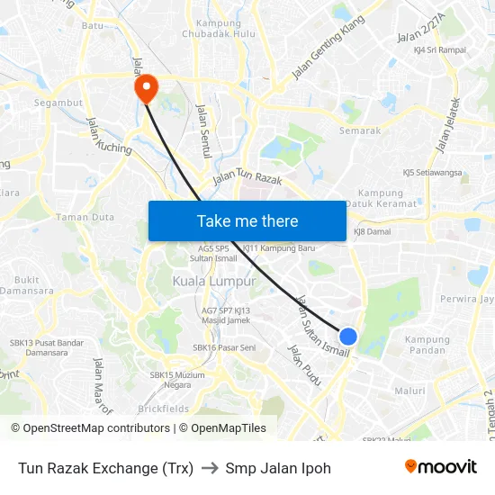 Tun Razak Exchange (Trx) to Smp Jalan Ipoh map