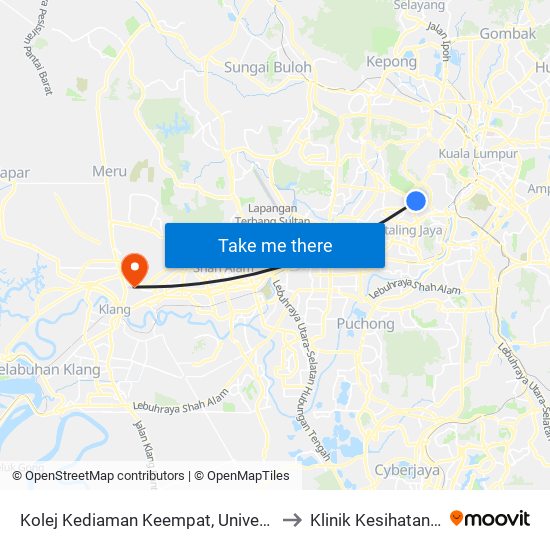 Kolej Kediaman Keempat, Universiti Malaya (Kl2348) to Klinik Kesihatan Bukit Kuda map